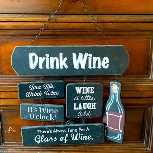 “Drink Wine” Decorative Wall Piece 11 x 11